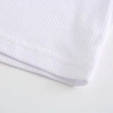 Top curto feminino, camiseta casual, streetwear sexy básico, fita, preto, branco, tops de manga curta, moda verão, 2024
