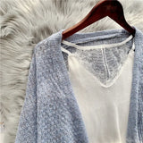 Cardigans femininos soltos de proteção solar, suéter de malha, outwear aconchegante, todos os fósforos, monocromático, Sweet Ulzzang, moda feminina, primavera