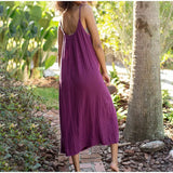 Casual 100% algodão verão vestido longo feminino solto sólido sem mangas sem costas streetwear elegante vestido feminino vestidos robe