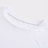 Top curto feminino, camiseta casual, streetwear sexy básico, fita, preto, branco, tops de manga curta, moda verão, 2024