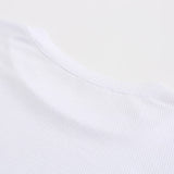Top curto feminino, camiseta casual, streetwear sexy básico, fita, preto, branco, tops de manga curta, moda verão, 2024