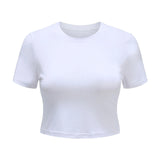 Top curto feminino, camiseta casual, streetwear sexy básico, fita, preto, branco, tops de manga curta, moda verão, 2024