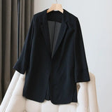 Blazers chiffon finos para mulheres, blazers chiques e light-up, estilo streetwear, chique, simples, aconchegante, verão