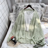 Cardigans femininos soltos de proteção solar, suéter de malha, outwear aconchegante, todos os fósforos, monocromático, Sweet Ulzzang, moda feminina, primavera