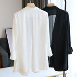 Blazers chiffon finos para mulheres, blazers chiques e light-up, estilo streetwear, chique, simples, aconchegante, verão
