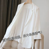 Blazers chiffon finos para mulheres, blazers chiques e light-up, estilo streetwear, chique, simples, aconchegante, verão