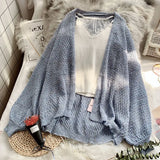 Cardigans femininos soltos de proteção solar, suéter de malha, outwear aconchegante, todos os fósforos, monocromático, Sweet Ulzzang, moda feminina, primavera
