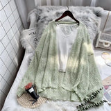 Cardigans femininos soltos de proteção solar, suéter de malha, outwear aconchegante, todos os fósforos, monocromático, Sweet Ulzzang, moda feminina, primavera