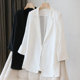 Blazers chiffon finos para mulheres, blazers chiques e light-up, estilo streetwear, chique, simples, aconchegante, verão