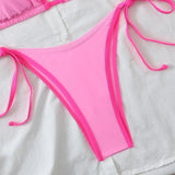 Conjuntos de Biquíni para Mulheres, Biquínis Micro String Brasileiros, Sexy, Dois Peças, Trajes de Banho em Triângulo