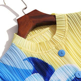 Conjunto de esposa grande plissada casual para mulheres, conjunto sexy de duas peças, novo, outono, 2023