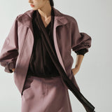 Trench coat de grandes dimensões feminino outono solto ajuste jaqueta cintura-empregando manga raglan outerwear casual casaco elegante roupa diária