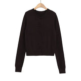 Cardigans para mulheres camisola marrom elegante outerwears malha cardigan aconchegante blusas mulher colete malhas femmes y2k topo colheita