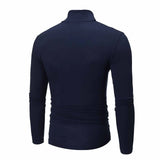 Camiseta básica de gola alta masculina, slim fit, gola alta, tops finos, moda casual, primavera, outono, primavera