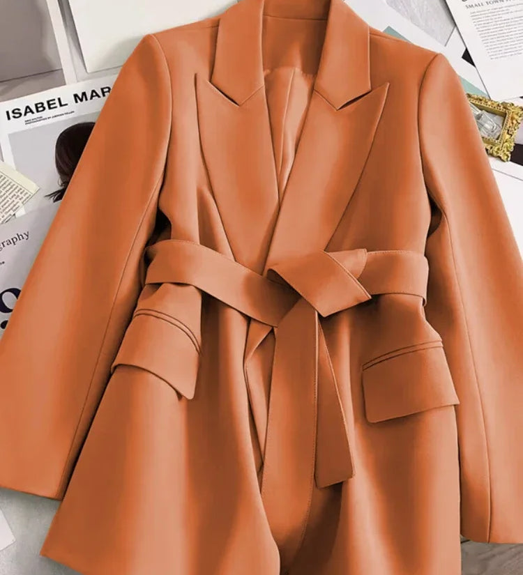Blazer Feminino Primavera Outono Novo em Moda para Escritório, Blazers Soltos para Mulheres, Casacos e Jaquetas Femininas