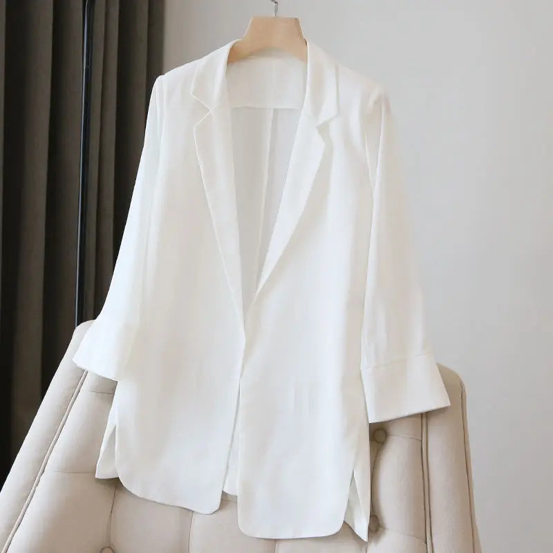 Blazers chiffon finos para mulheres, blazers chiques e light-up, estilo streetwear, chique, simples, aconchegante, verão