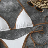 Conjuntos de Biquíni para Mulheres, Biquínis Micro String Brasileiros, Sexy, Dois Peças, Trajes de Banho em Triângulo