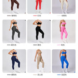 Yoga esportes conjuntos de fitness cintura alta hip-lifting calças abertas volta sutiã terno casual correndo treino ginásio leggings sexy conjuntos femininos