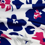 Vestido Casual A-Line com Estampa Floral para Mulheres, Decote em V, Manga Curta, Vestido de Verão, Padrão de Flores Azul, Vermelho e Branco, Vestido Midi 2024