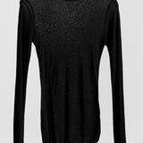 Alta qualidade simples t camisa feminina elástica básica camisetas femininas casuais topos de manga longa sexy fina camiseta ver através
