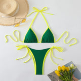 Conjuntos de Biquíni para Mulheres, Biquínis Micro String Brasileiros, Sexy, Dois Peças, Trajes de Banho em Triângulo