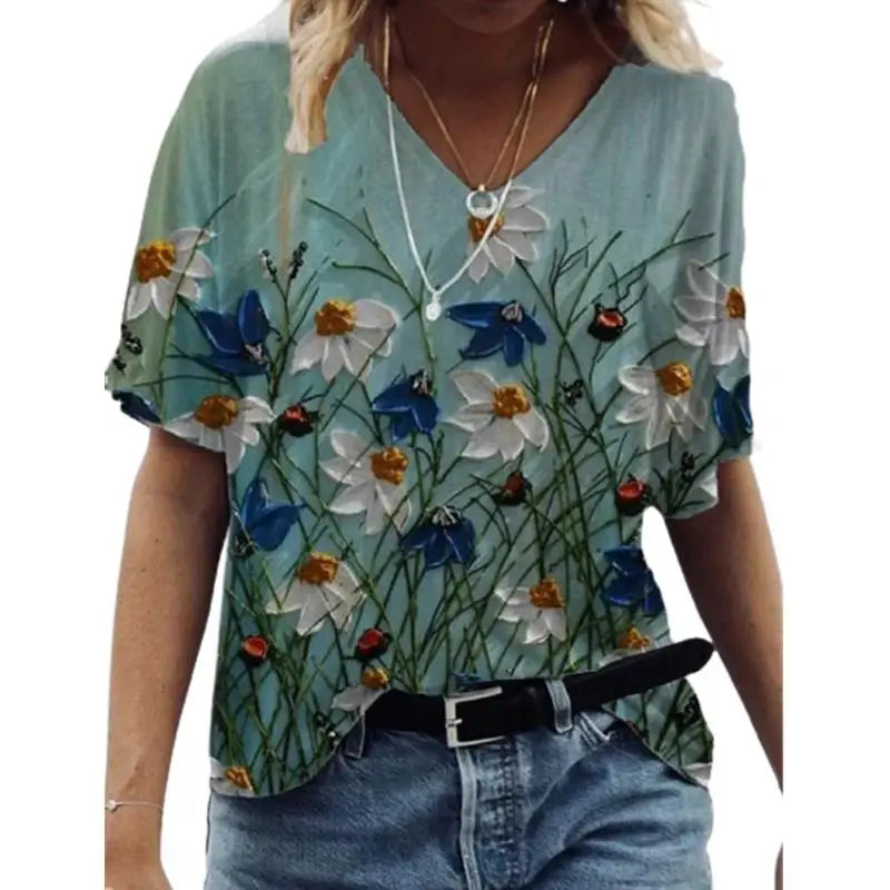 Camiseta feminina de grandes dimensões verão moda desenhada impressa casual manga curta pulôver confortável plus size camiseta roupa da moda