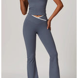 Conjunto de yoga 2 peças roupas de treino de fitness roupas esportivas ginásio treino cintura alta leggings sutiã esportivo atlético wear roupas femininas