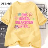 Um pergaminho mental mais tarde camisetas mulheres homens algodão casual manga curta t camisa unisex engraçado gráfico t camisas streetwear