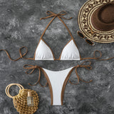 Conjuntos de Biquíni para Mulheres, Biquínis Micro String Brasileiros, Sexy, Dois Peças, Trajes de Banho em Triângulo