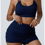 Conjuntos de yoga 2 peças conjuntos de treino para mulheres agasalho roupas de ginástica cintura alta shorts roupas correndo ternos sutiãs de fitness