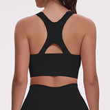 Sutiãs Esportivos Femininos com Recortes, Respiráveis, Sem Costura, Elásticos, com Costas Bonitas, Sutiã de Yoga com Copas Removíveis, Roupa Esportiva para Academia
