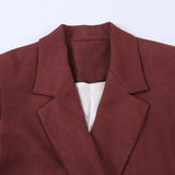 Conjuntos de blazer e calça comprida femininos ou blazer chique com cadarço para primavera ou calça casual de perna larga para mulheres.