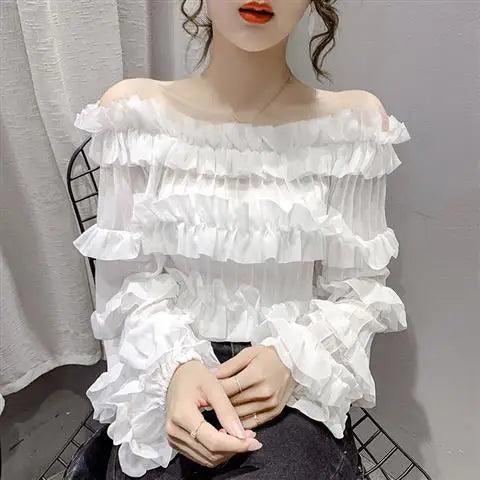 Camisas e blusas de chiffon para mulheres estilo coreano túnica 2025 moda streetwear fino elegante bonito promoção venda de mulher topo colheita