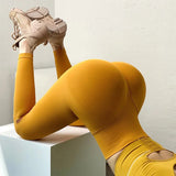 Cintura alta sólida leggings mulheres sem costura magro collants de fitness yoga leggings elásticos push up bunda malha moda ginásio calças de treino
