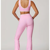 Conjunto de yoga 2 peças roupas de treino de fitness roupas esportivas ginásio treino cintura alta leggings sutiã esportivo atlético wear roupas femininas