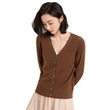 Cardigans femininos 2025 primavera outono malhas moda coreana cardigan estilo curto topos com decote em v malha outerwears suéteres sólidos
