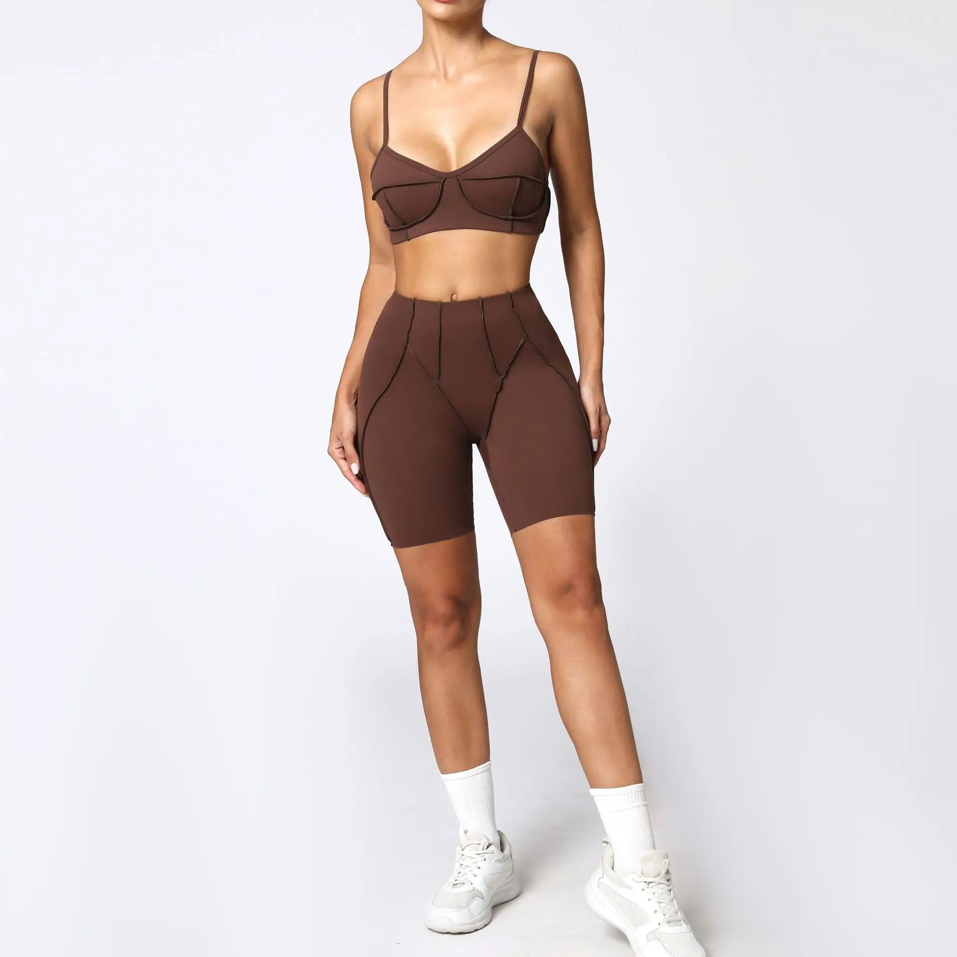 Yoga esportes conjuntos de fitness cintura alta hip-lifting calças abertas volta sutiã terno casual correndo treino ginásio leggings sexy conjuntos femininos