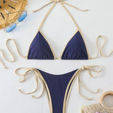 Conjuntos de Biquíni para Mulheres, Biquínis Micro String Brasileiros, Sexy, Dois Peças, Trajes de Banho em Triângulo