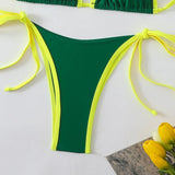 Conjuntos de Biquíni para Mulheres, Biquínis Micro String Brasileiros, Sexy, Dois Peças, Trajes de Banho em Triângulo