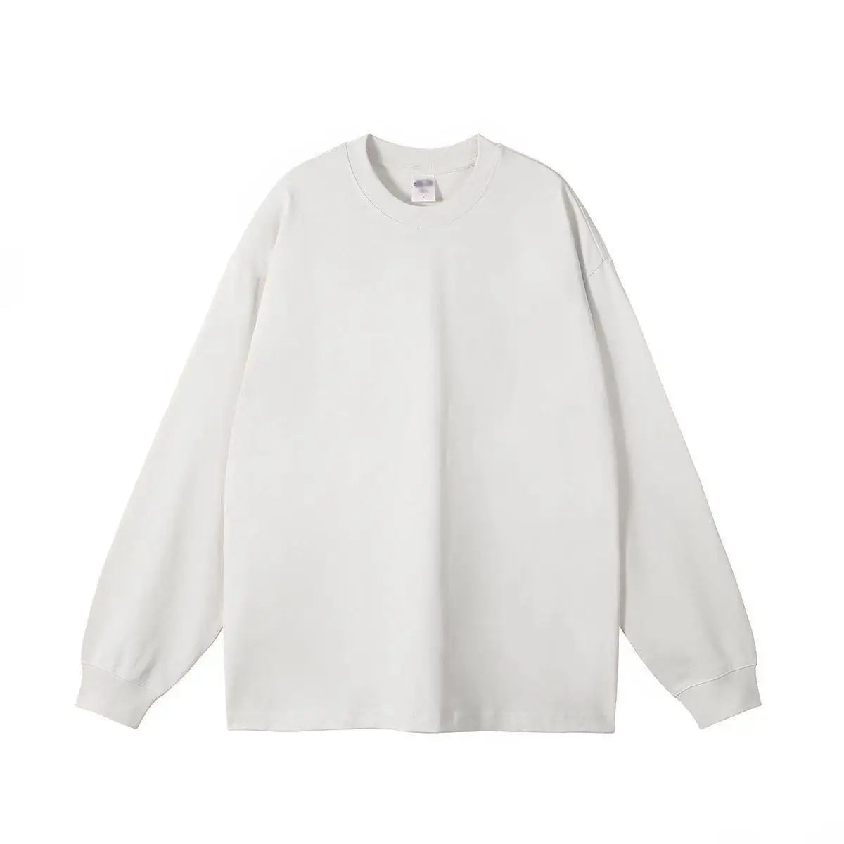 Nova camisa base básica para primavera e outono versátil cor sólida topo puro algodão manga longa solta camiseta para mulher