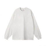 Nova camisa base básica para primavera e outono versátil cor sólida topo puro algodão manga longa solta camiseta para mulher