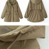 Trench coat feminino 2025 nova primavera outono roupas com capuz blusão jaqueta feminina outerwear topos fino coringa casual estudante casacos