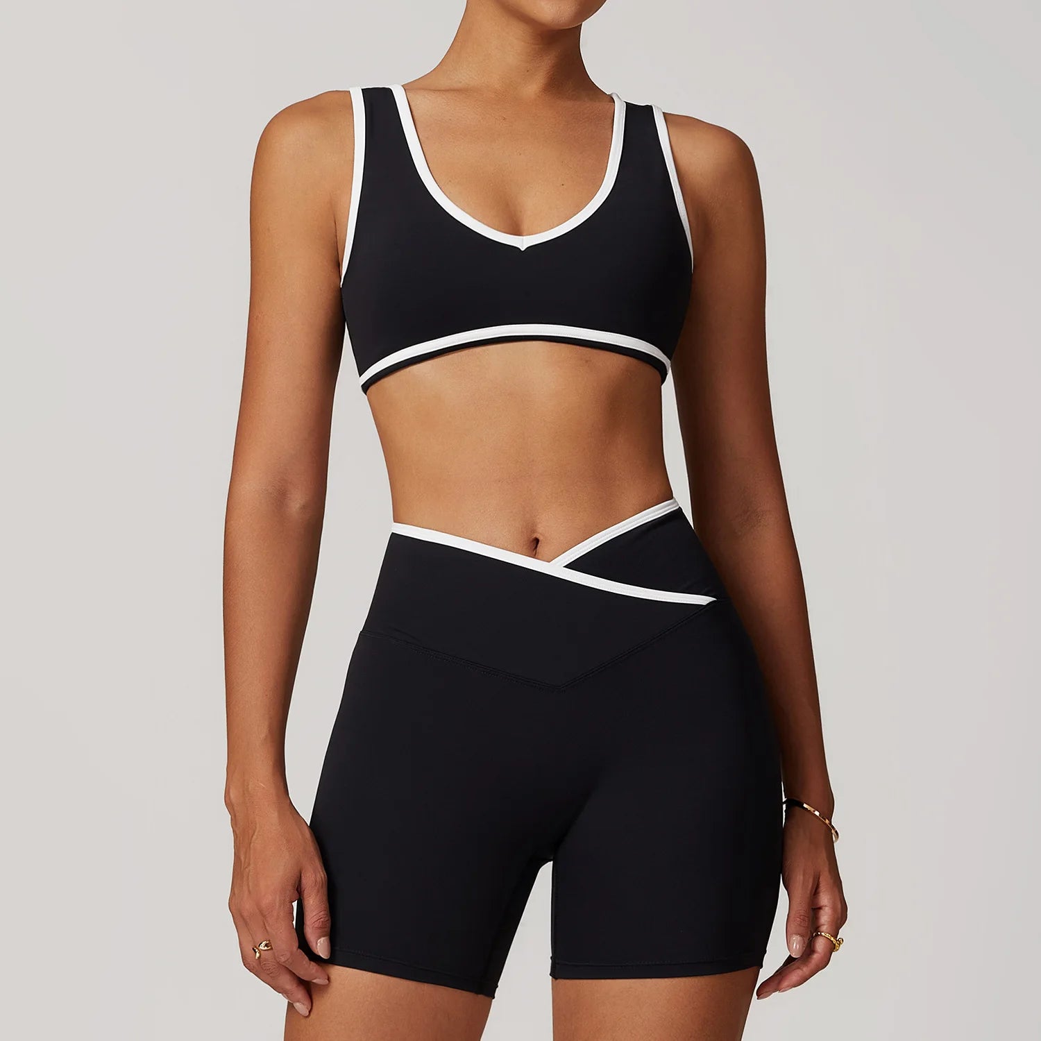 Conjunto de yoga 2 peças roupas de treino de fitness roupas esportivas ginásio treino cintura alta leggings sutiã esportivo atlético wear roupas femininas
