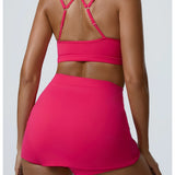 Conjuntos de yoga 2 peças conjuntos de treino para mulheres agasalho roupas de ginástica cintura alta shorts roupas correndo ternos sutiãs de fitness