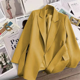Blazer Feminino Primavera Outono Novo em Moda para Escritório, Blazers Soltos para Mulheres, Casacos e Jaquetas Femininas