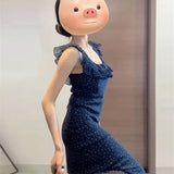 Vestidos finos franceses sem mangas para mulheres, doce vestido elegante para senhoras, moda francesa casual, novo para mulheres, verão