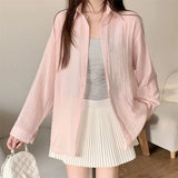 Blusas de Chiffon Leves e Soltas com Manga Longa e Botões para Mulheres, Camisas Casuais de Verão