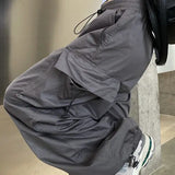 2025 mulheres casuais joggers calças de tecnologia sólida calças de cintura baixa cordão perna larga calças largas y2k streetwear oversize sweatpants