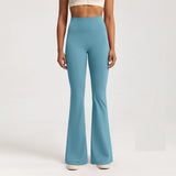 Leggings de yoga de alta qualidade calças de yoga finas cintura alta calças de perna larga bottoms respirável ginásio casual esportes sino leggings feminino