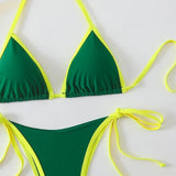 Conjuntos de Biquíni para Mulheres, Biquínis Micro String Brasileiros, Sexy, Dois Peças, Trajes de Banho em Triângulo